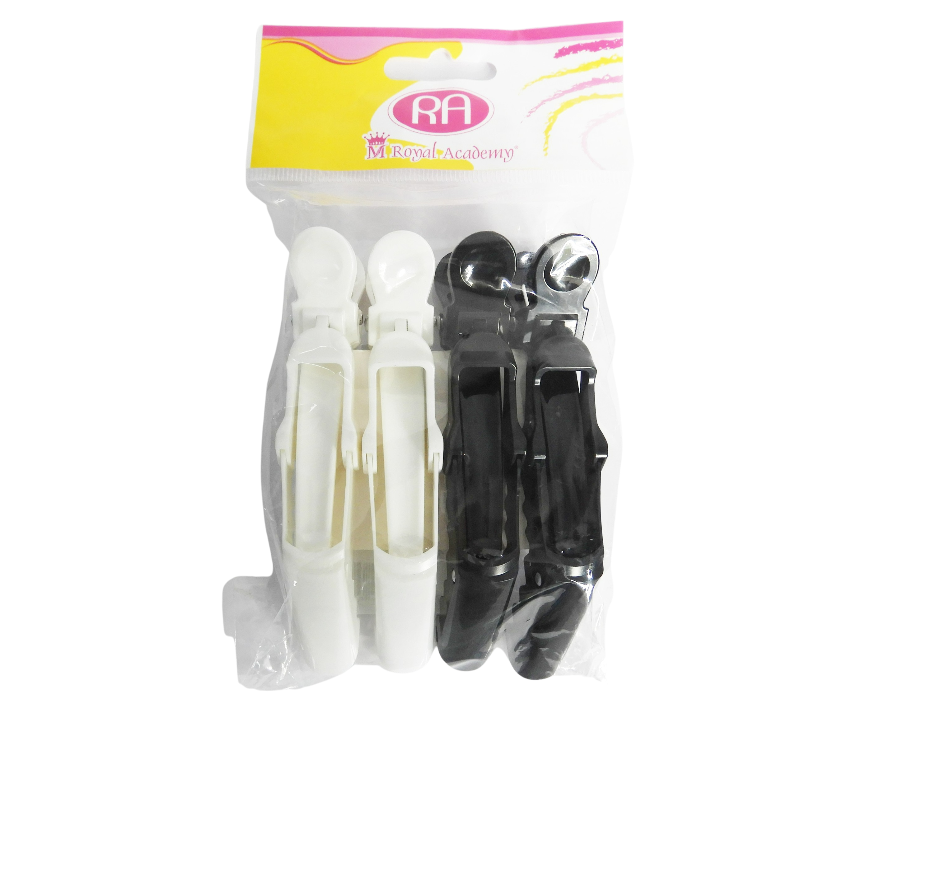 Clip Cocodrilo 112mm - 4 piezas blanco y negro