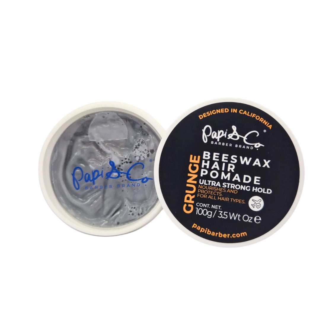 Papi & Co Grunge Beeswax Hair Pomade 100 g - Pomada con cera de abeja, fijación fuerte