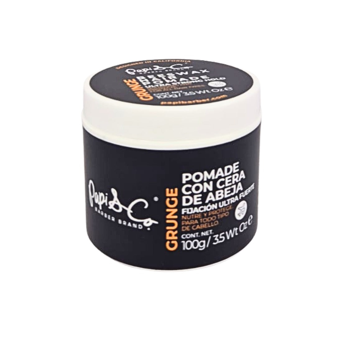 Papi & Co Grunge Beeswax Hair Pomade 100 g - Pomada con cera de abeja, fijación fuerte